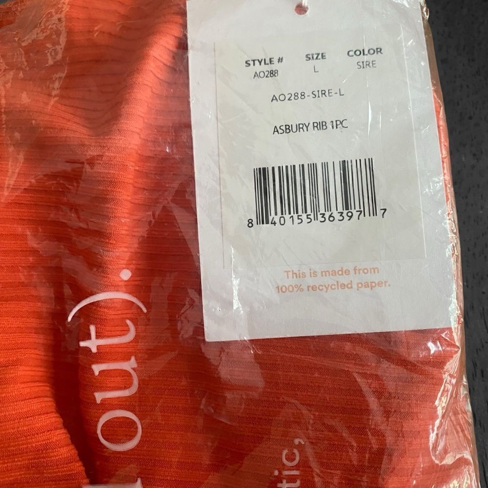 Andie 1 One Piece Swimsuit Asbury Rib Sire Orange Size Large NWT - Picture 6 of 9